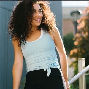 New with tags Zyia Knot Just a Cute Tank in sky blue, size L